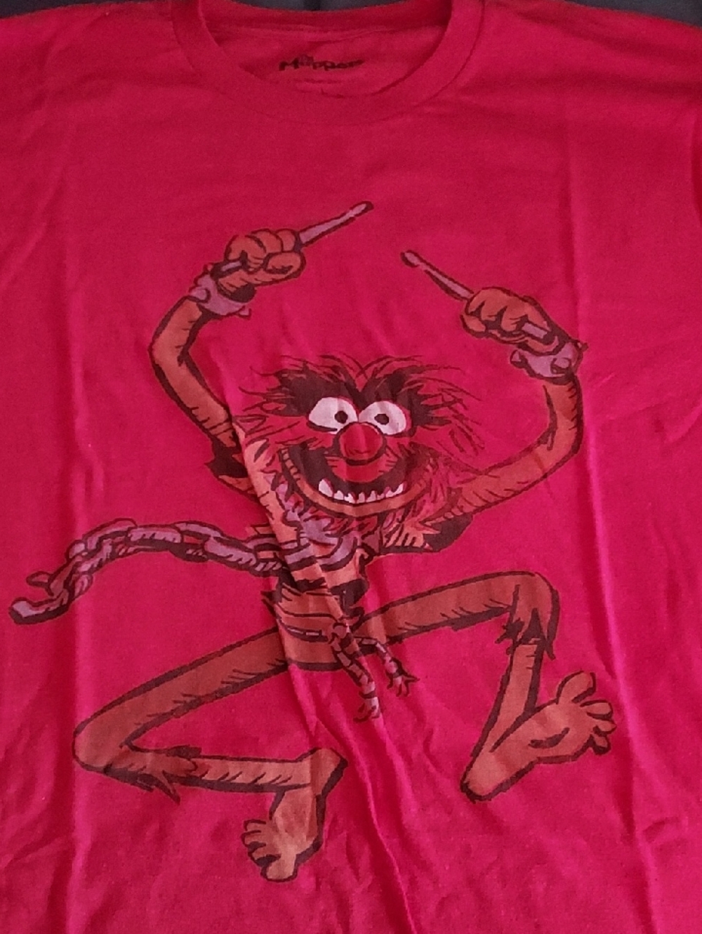 Red Graphic Tee with Animal from The Muppets